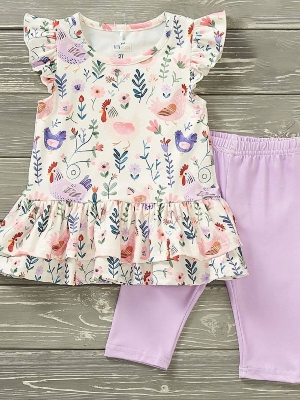 Pete+Lucy " CHARLOTTES CHICKENS" 2pc Set P+L=PLUSH CLOUD SFT FAB NWT